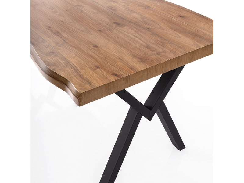  Table de salle à manger rectangulaire avec pieds en métal gala  - Conforama D