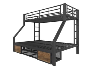 Lit mezzanine 90x200 cm <strong></strong>  <strong></strong> coloris noir