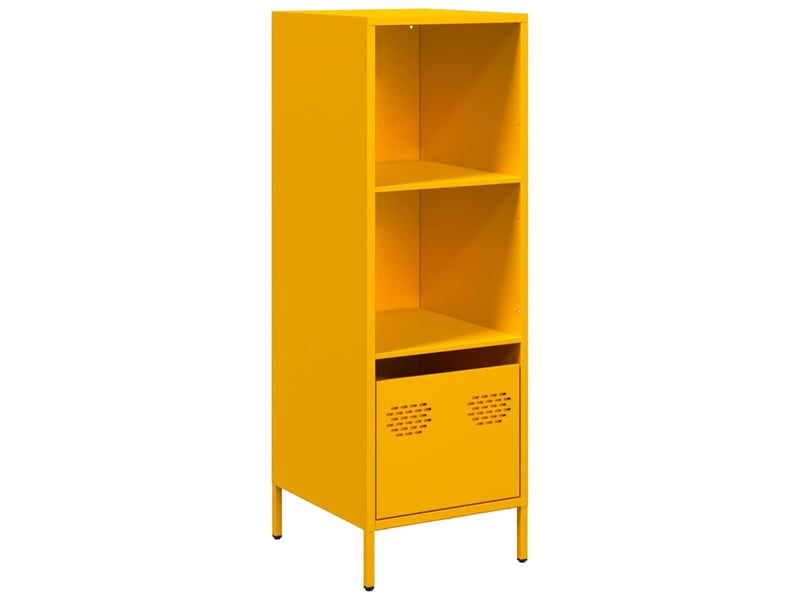  Buffet haut - bahut - meuble de rangement jaune moutarde 35x39x103,5 cm acier  - Conforama A