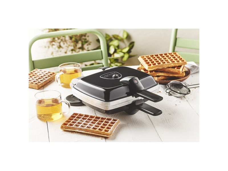  Gaufrier et croque-monsieur electrique reversible super 2 1000w plaques antiadhesives noir 7625855 - Conforama B