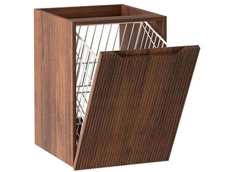  Meuble avec panier à linge suspendu novo effet noyer warmia 40 cm  - Conforama A