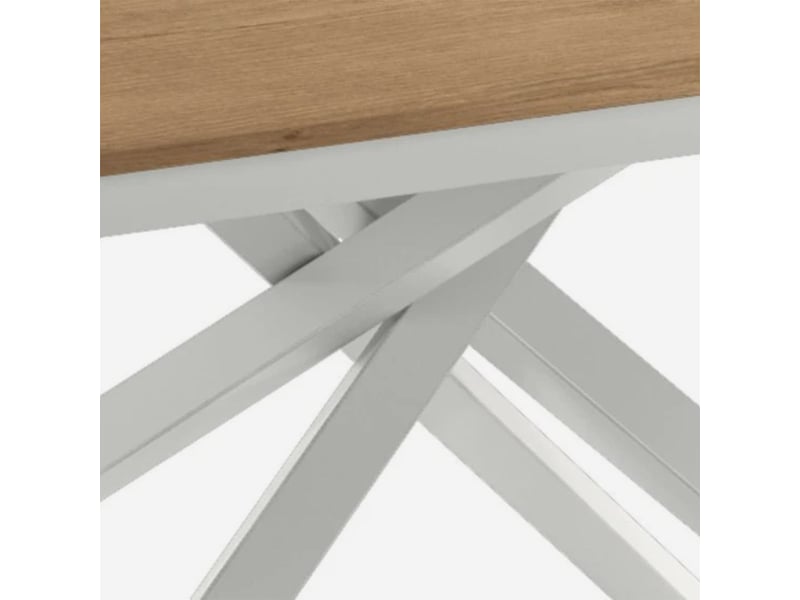  Table extensible en mélaminé structure blanche 140190x90 pluto - chêne  - Conforama E