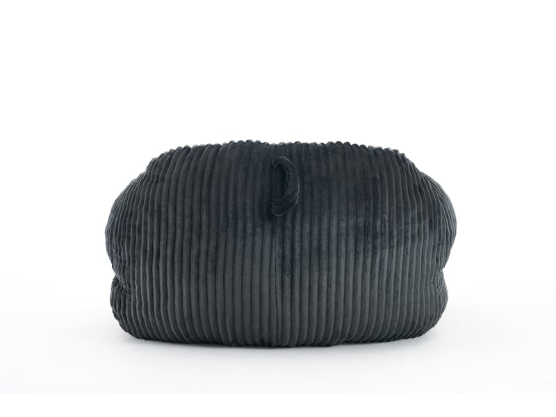 Fauteuil pouf en corduroy avec dossier ergonomique et garnissage en mousse, gris foncé 55 x 47 x 31 cm - Conforama A