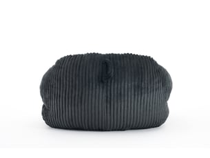 Fauteuil pouf en corduroy avec dossier ergonomique et garnissage en mousse, gris foncé 55 x 47 x 31 cm