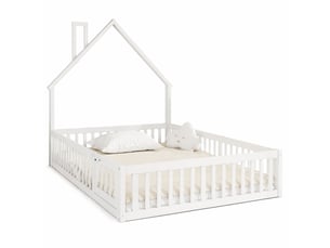 Lit cabane 140x190 cm coloris blanc