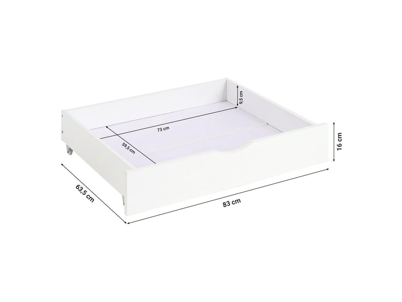  Lit en bois 90x200 cm blanc - lit simple - avec matelas à ressorts - 2 tiroirs 3332 - Conforama D