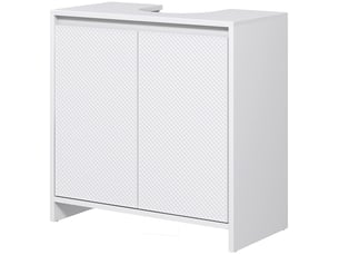 Meuble sous vasque 2 portes étagère réglable en mdf blanc 60 x 30 x 60 cm