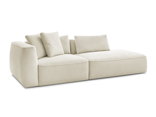 Canapé droit fixe BOBOCHIC LEOPOLD 3 places Velours beige