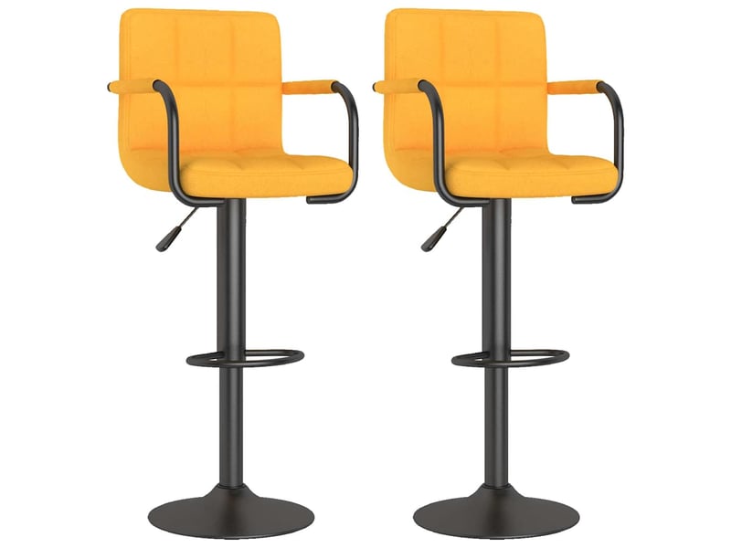  Lot de 2 tabouret de bar, chaise de bar jaune moutarde tissu shl29165  - Conforama A