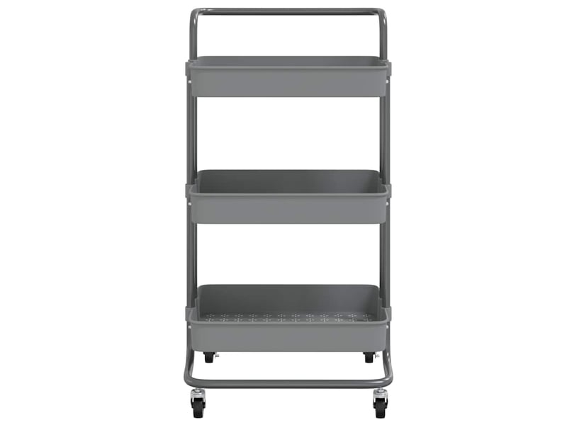  Desserte de cuisine, chariot de rangement 3 niveaux gris 42x35x85 cm fer et abs  - Conforama C