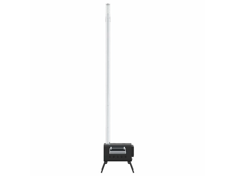  Poêle à bois de tente et cheminée et pieds pliables noir acier  - Conforama E