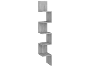 Étagère angle murale sonoma gris 20x20x127,5 cm bois ingénierie cf41334