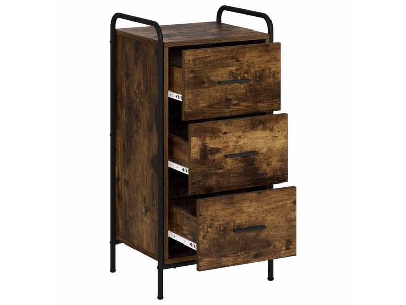 Buffet salon, buffet de rangement chêne fumé 97x33x81 cm bois d'ingénierie shl61407  - Conforama C