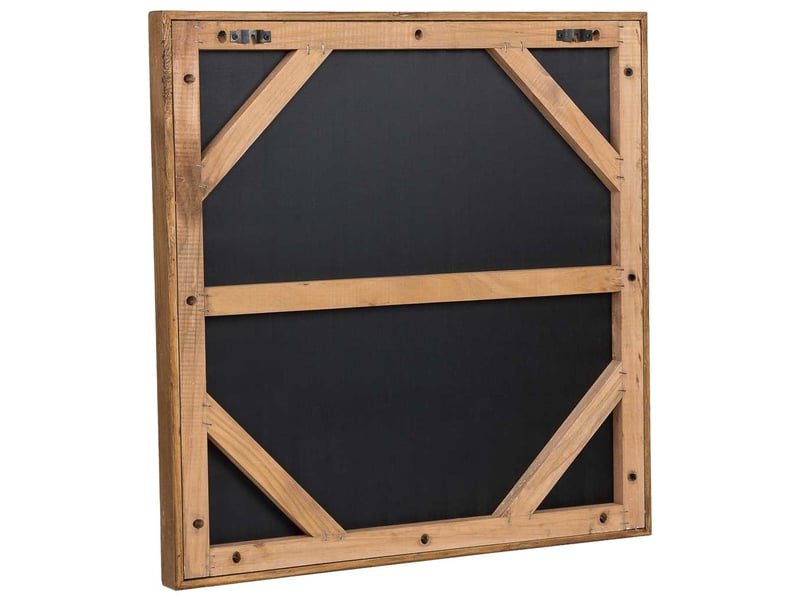 Tableau artisanal en bois recyclé relief beige et bleu 62x4x62h cm - Conforama D