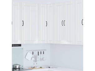 Meuble mural de cuisine, armoire d'angle cuisine lucca blanc brillant 57x57x100cm