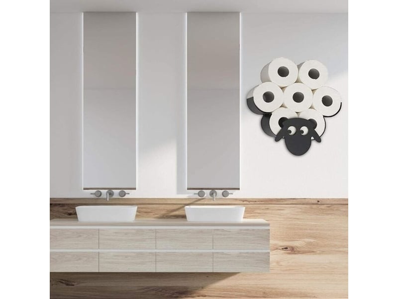  Porte-rouleau de papier toilette, nouveauté toilette mouton en métal noir, support animal debout libre fixé au mur pour toutes sortes  - Conforama E