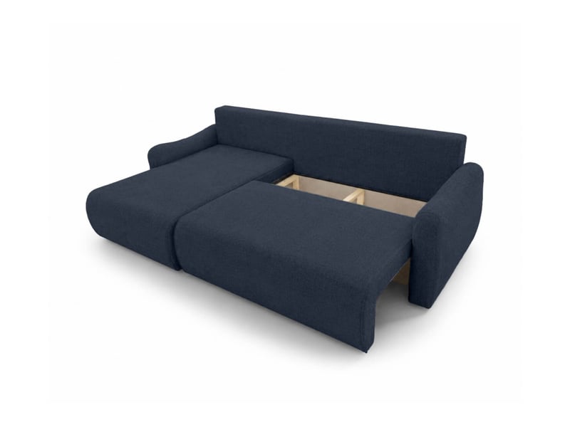  Apoline - canapé d'angle réversible convertible 4 places avec coffre en tissu  - Conforama C