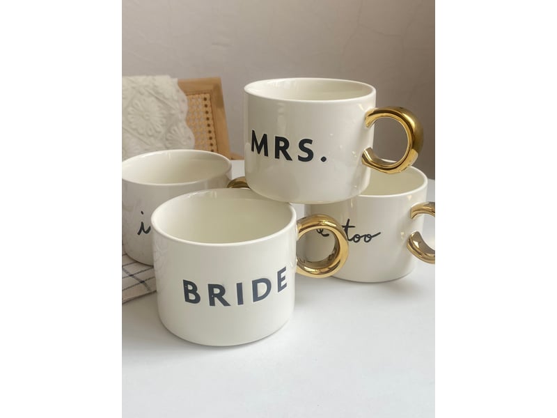  Mug en céramique, lettres ba, anse dorée, 450 ml  - Conforama D
