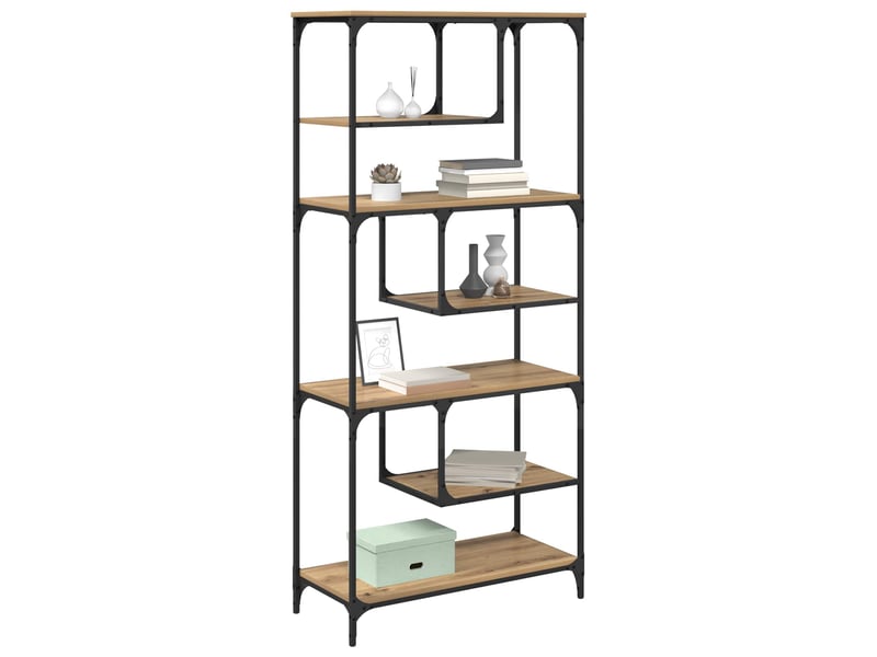 Bibliothèque 6 niveaux, armoire à livres 81 x 36 x 176 cm bois d'ingénierie shl8899 - Conforama C