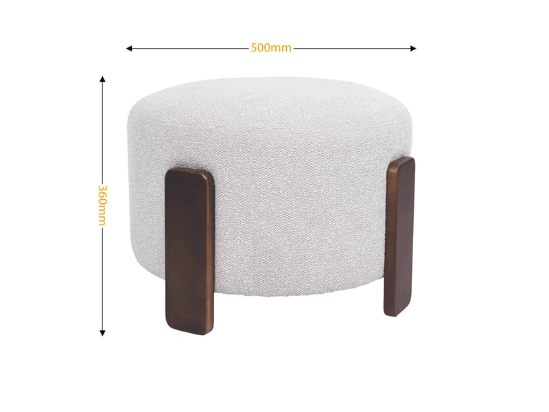 Pouf 50x50x36 cm AUGUSTIN coloris blanc - Conforama I