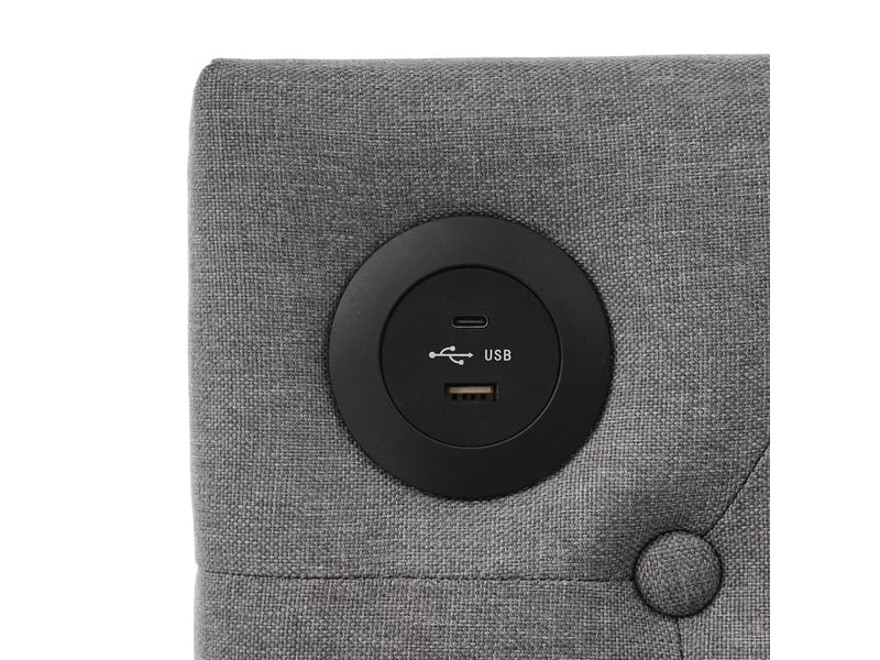  Canapé lit 90x190cm, lit adult lit 1 place avec 2 tiroirs de rangement et sommier, velours gris, sans matelas  - Conforama E