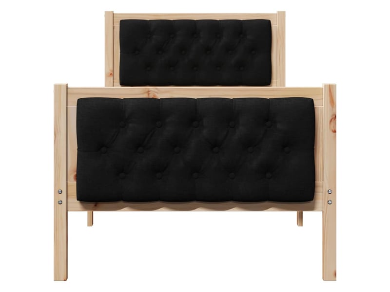  Lit simple- lit adulte -  cadre de lit avec tête de lit noir 80 x 200 cm pin massif  - Conforama D