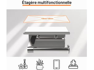 Porte papier toilette, support papier toilette mural | 304 acier inoxydable porte rouleau toilette, installation avec vis ou auto-adhésif, argent