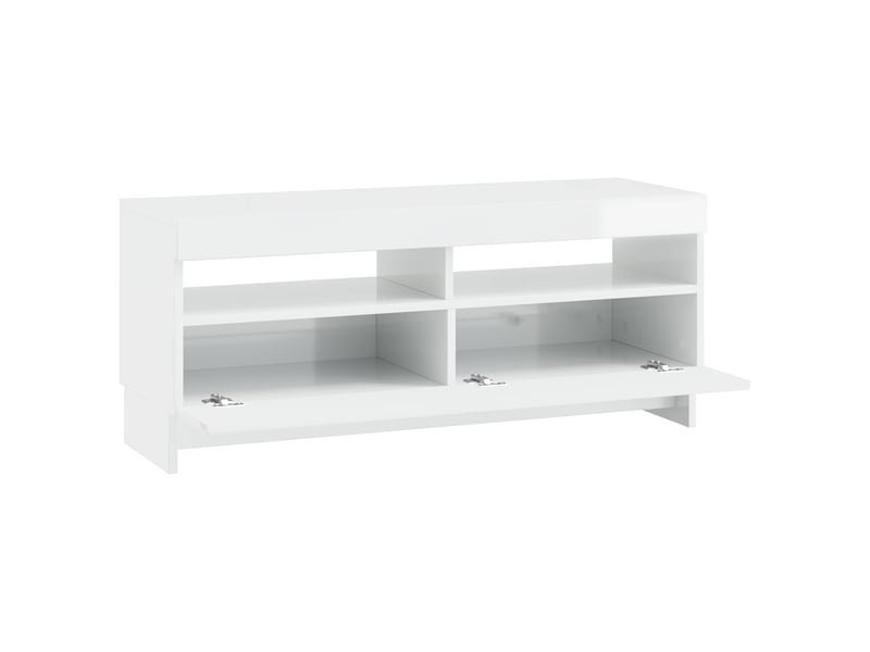  Meuble tv - banc tv - meuble de rangement led blanc brillant bois d'ingénierie  - Conforama E