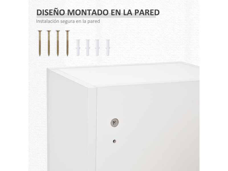  Armoire à pharmacie murale avec serrure, 5 niveaux réglables, 30 x 20 x 70 cm, blanche  - Conforama W