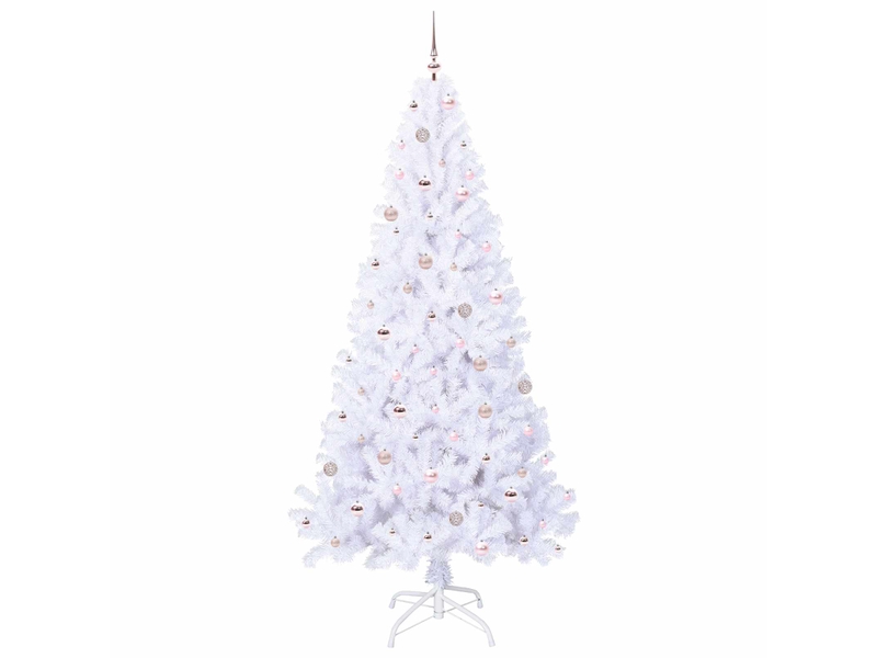  Sapin de noël artificiel, arbre de noël avec 300 led blanc 240 cm pvc et acier shl1737  - Conforama D