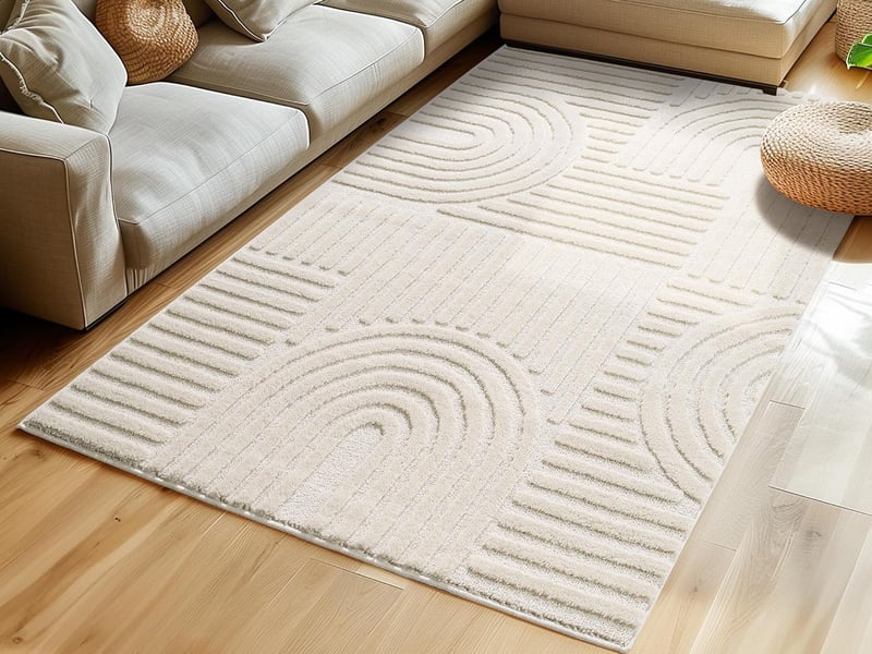 Tapis à relief lena crème 160x230cm ART1602301121CREAM - Conforama B