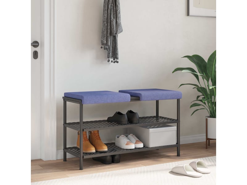  Lot de 2 coussins de banc, coussins d'assise, coussins pour chaisecanapé tissu bleu denim profondeur 35 cm cf52499  - Conforama B