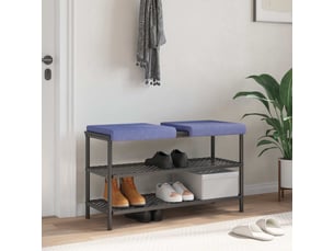 Lot de 2 coussins de banc, coussins d'assise, coussins pour chaisecanapé tissu bleu denim profondeur 35 cm cf52499