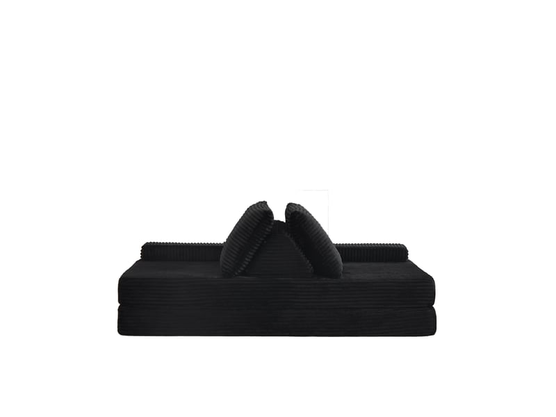  Canapé 2 places - 211,5x106,5x67 cm - modulable avec dossiers triangulaires, coussins et accoudoirs - noir  - Conforama A