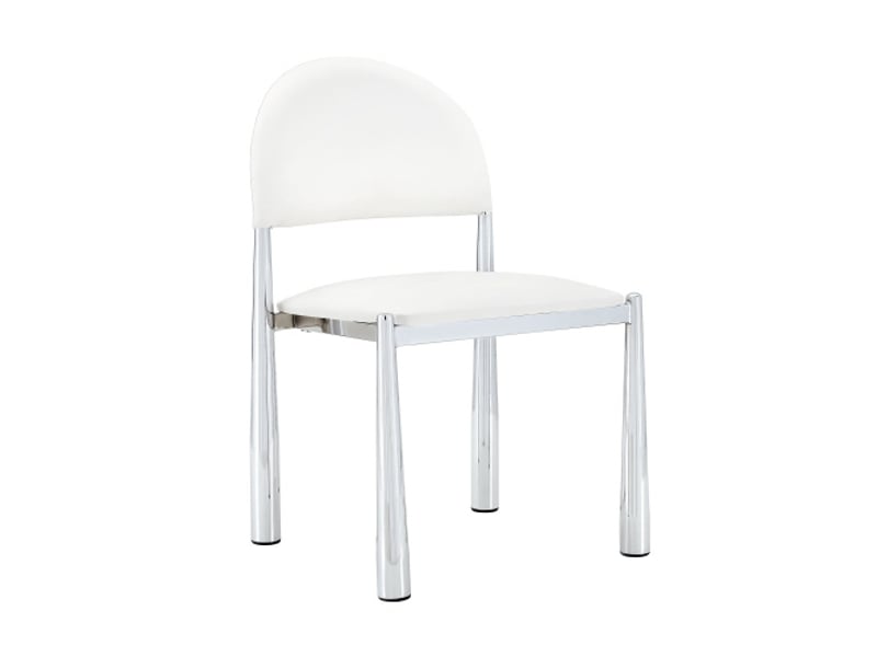  Ensemble de 2 chaises modernes — dossier demi-lune, siège pu cuir, pieds en métal, hauteur 80 cm, élégant et robuste  - Conforama A