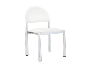 Ensemble de 2 chaises modernes — dossier demi-lune, siège pu cuir, pieds en métal, hauteur 80 cm, élégant et robuste