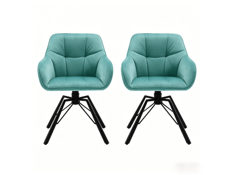  Chaises de cuisine pivotantes à dossier rembourré - chic et larges - lot de 2 - disponible sur site coforama  - Conforama A