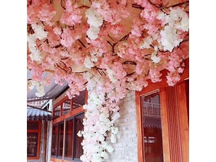 Fleur artificielle à longue tige, fausse fleur de cerisier, fleurs en soie, branche de sakurarose