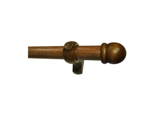 Kit tringle à rideaux en bois avec embouts ronds d28 mm 200 cm