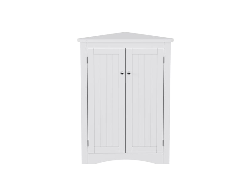  Meuble d'angle 2 portes en mdf 3 niveaux blanc 61.5 x 34.5 x 90 cm  - Conforama A