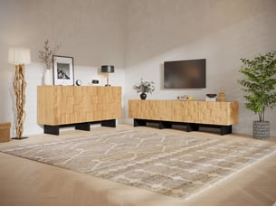 Meuble tv coloris naturel 180 cm <strong>BIQZUYA</strong>  <strong></strong>