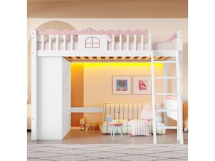 Lit mezzanine 90x200 cm <strong></strong>  <strong></strong> coloris blanc