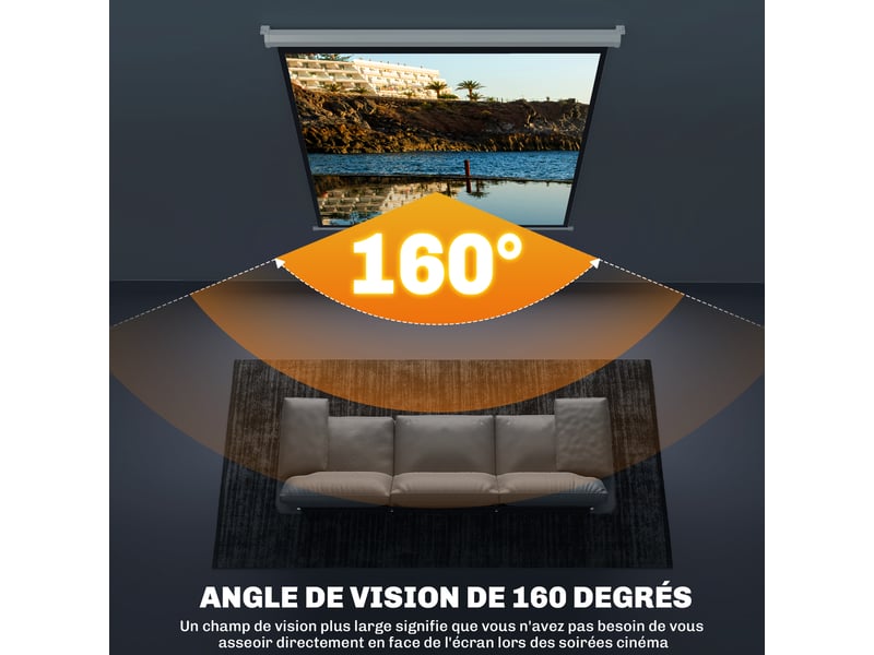  Écran de projection tv et home cinema de 85 pouces projecteur vidéo 1:1 4k hd, 162,5 x 8 x 162 cm  - Conforama E