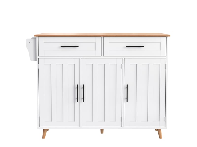 Desserte 3 portes 2 tiroirs coloris blanc mdf desserte blanc