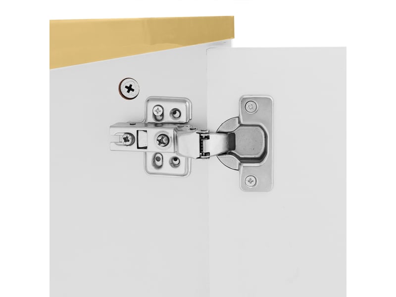  Meuble tv design 170 cm blanc effet marbre, texture sculptée et détails dorés – contemporain  - Conforama D