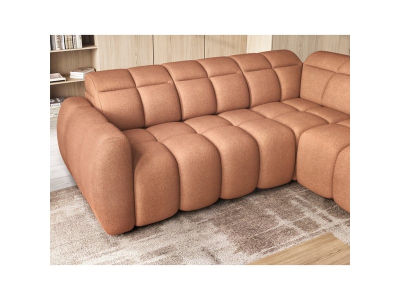  Canapé d'angle électrique ronda 4 places orange corail – angle droit  - Conforama D