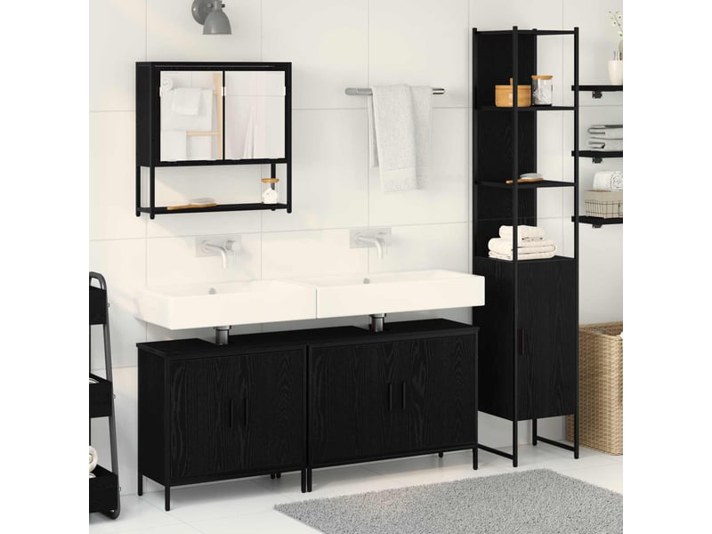 Ensemble de mobilier de salle de bain 4 pc noir cf64532 - Conforama B