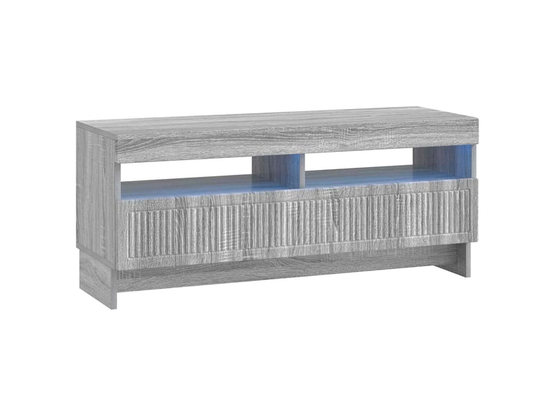 Meuble tv - banc tv - meuble de rangement led 5 pièces sonoma gris bois d'ingénierie  - Conforama E