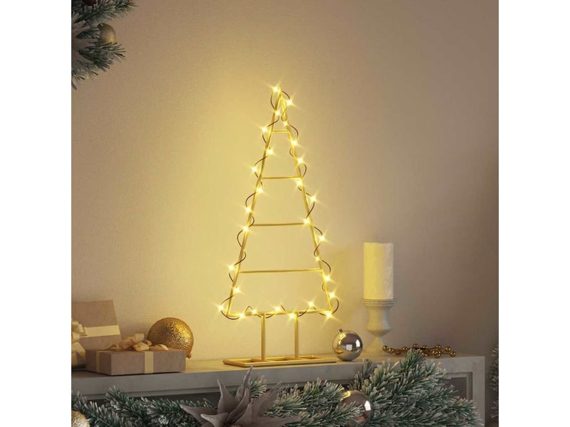  Sapin de noël - arbre de noël en métal doré 60 cm acier peint par poudre  - Conforama D