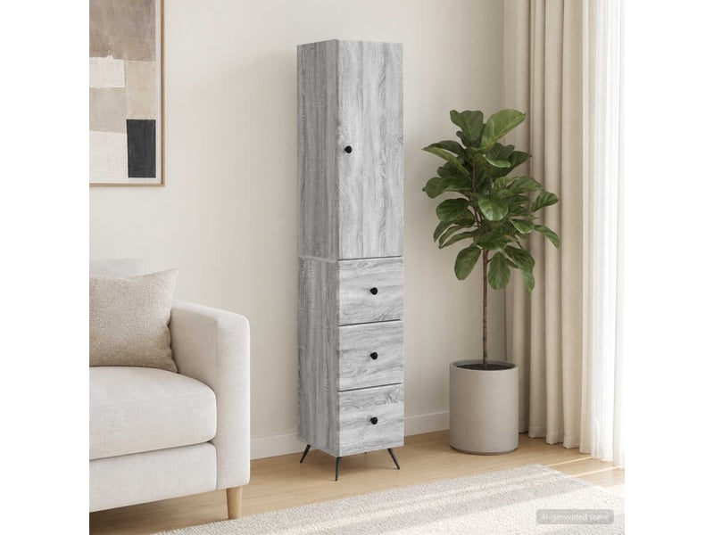  Ensemble de meubles 2 pcs, rangement de salon 34,5x34,5x90 cm bois d'ingénierie shl5084  - Conforama B